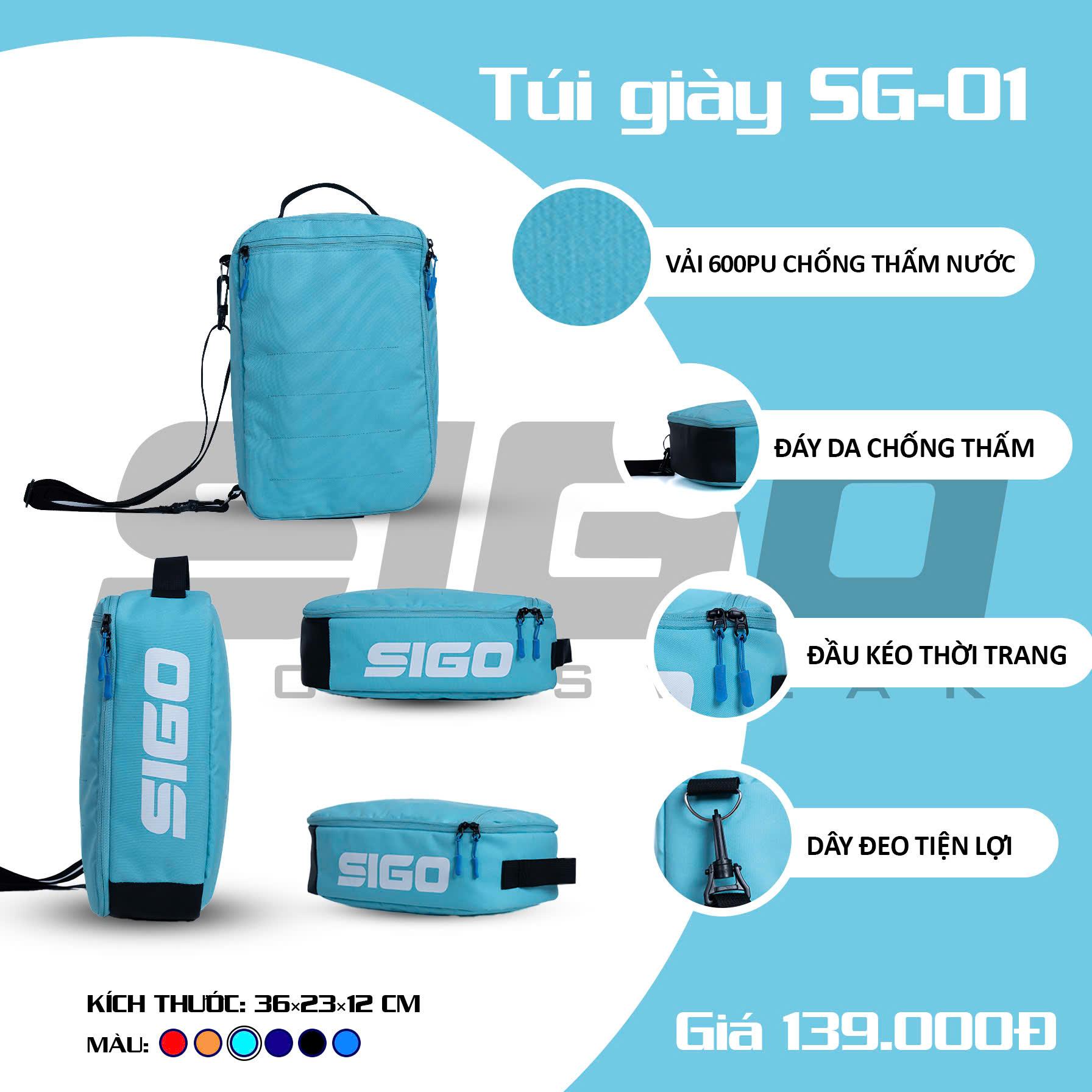 Túi Đựng Giày Hộp Sigo SG01 Kiểu Dáng Năng Động Chống Nước Nhẹ Thể Thao Đương Đại