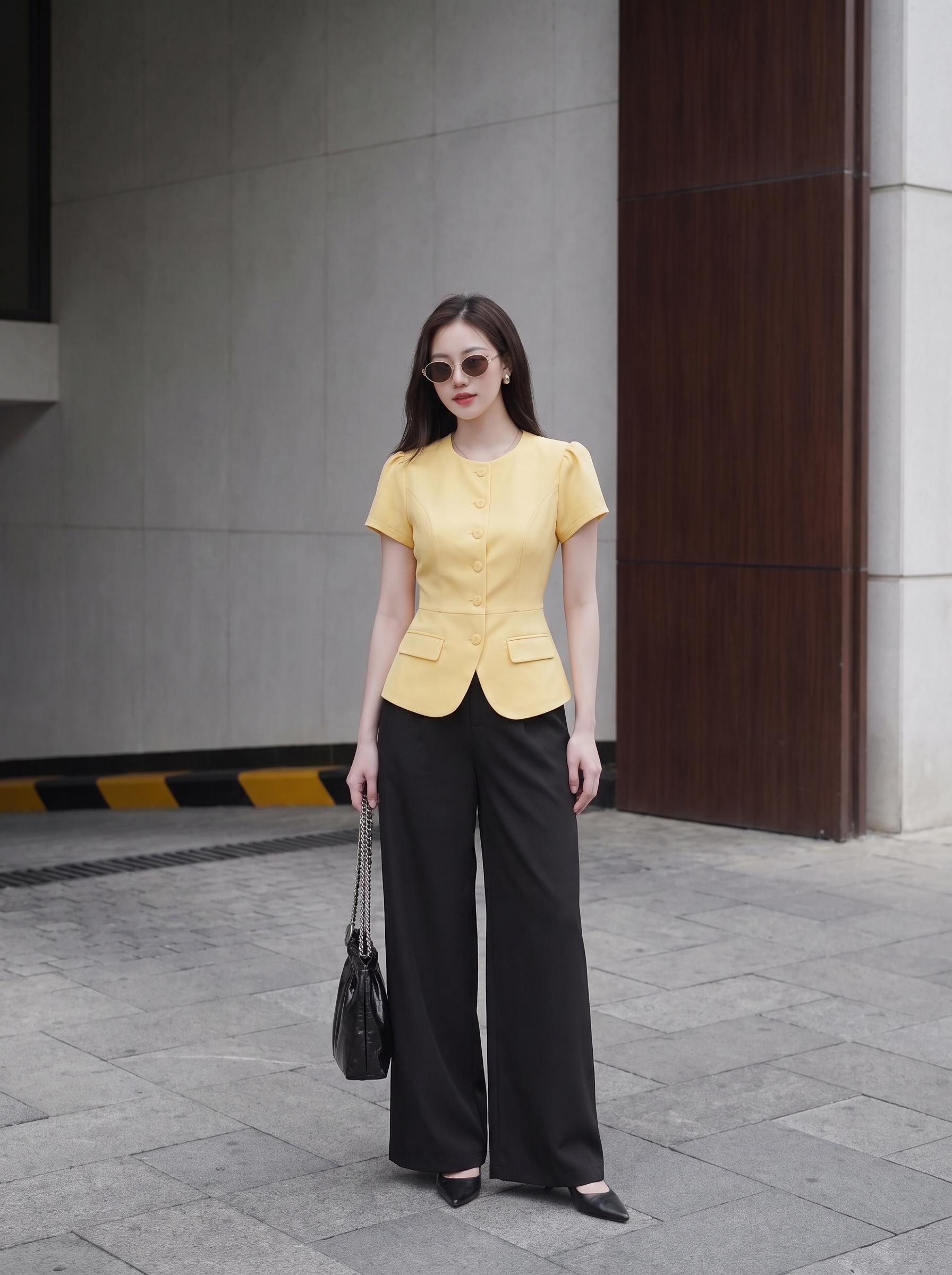 Áo sơ mi kí giả 26107 vàng