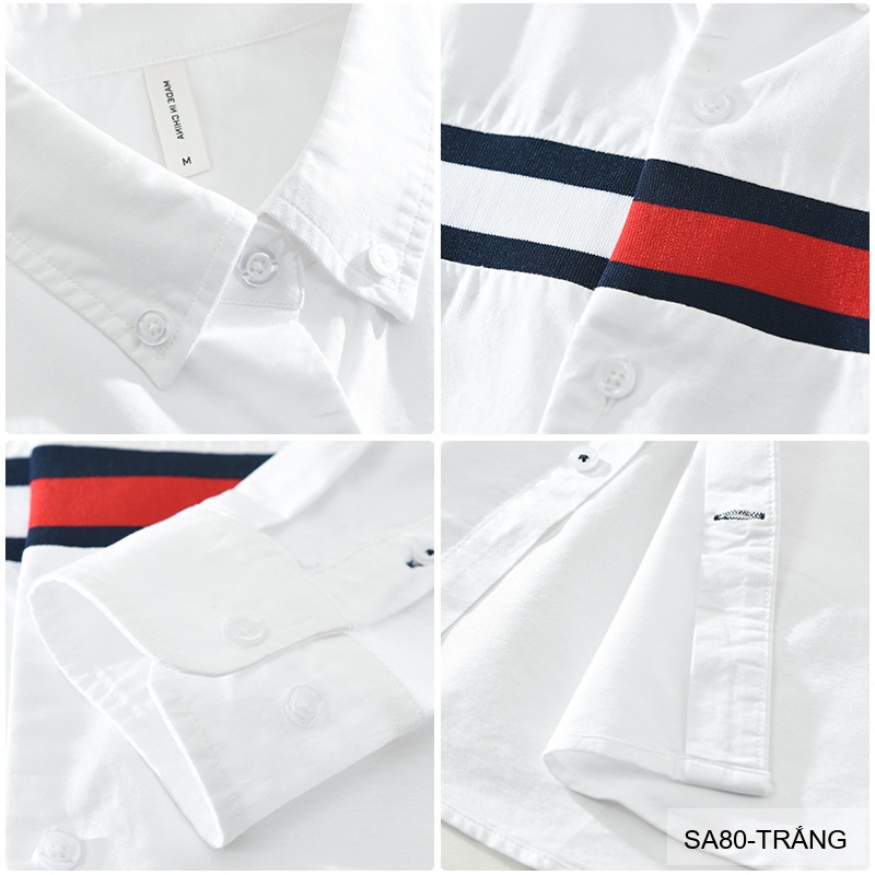 SA80 - Áo sơ mi nam tay dài phong cách Nhật Bản, chất cotton mềm mại, cổ bẻ, thiết kế sọc ngang thời trang_thumbnail_8
