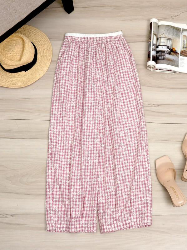 Quần baggy cotton lưng chun phối bản lưng