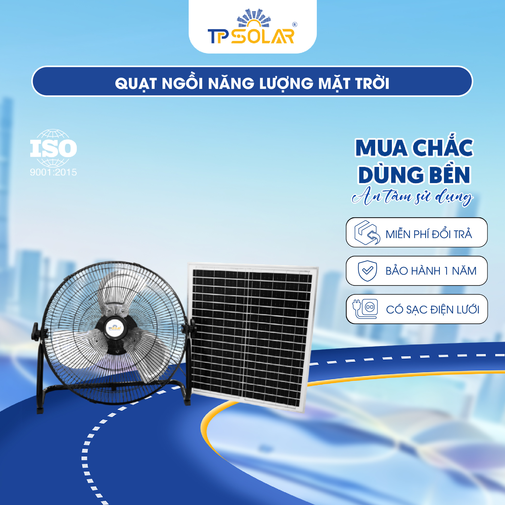 Quạt ngồi năng lượng mặt trời TP SOLAR QN01
