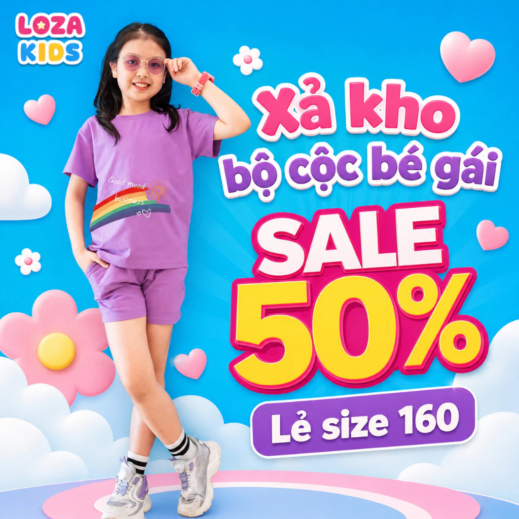 [XẢ KHO BỘ BÉ GÁI SIZE 160] Bộ đồ cho bé gái nhiều mẫu - Quần áo bé gái từ 35-40kg - Loza Kids XB010