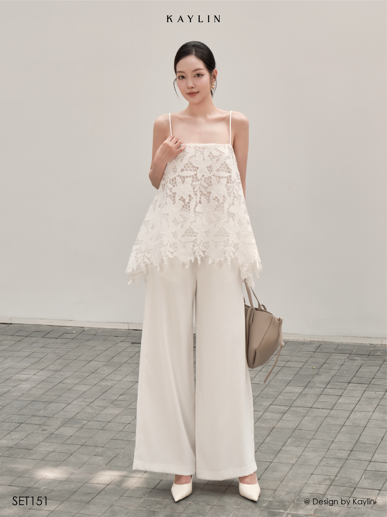 Set Ren Hoa Thanh Lịch KAYLIN White Lace Set