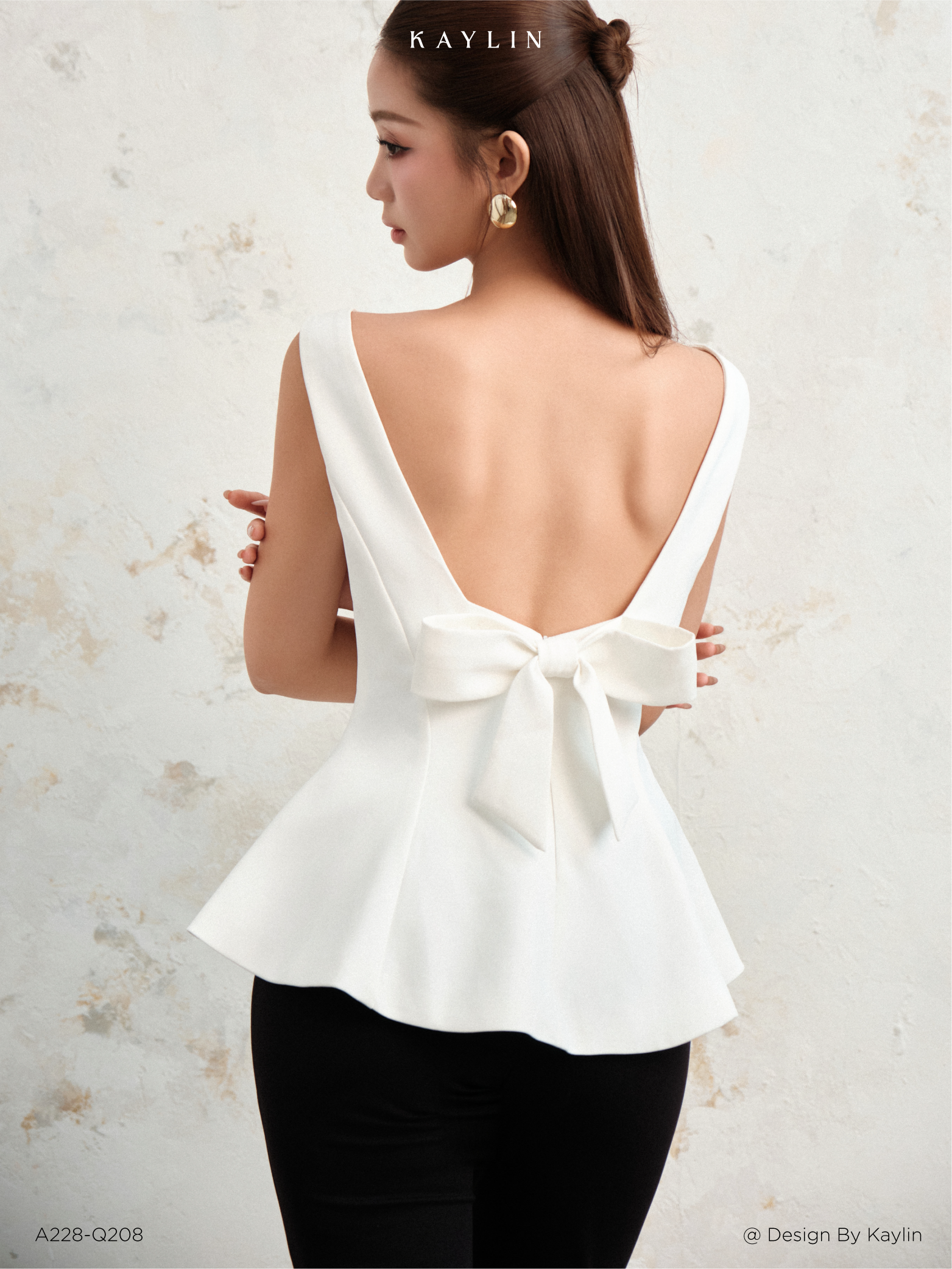 Áo Peplum Cổ Thuyền Phối Nơ Sau Lưng KAYLIN Bow Peplum Top_thumbnail_3