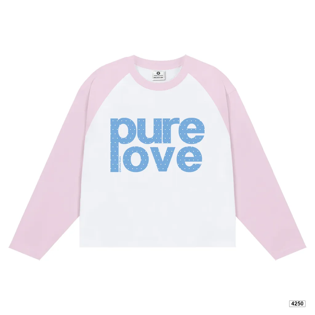 Áo thun nữ tay dài form boxy phối raglan Pure love Miucho 4250_thumbnail_0