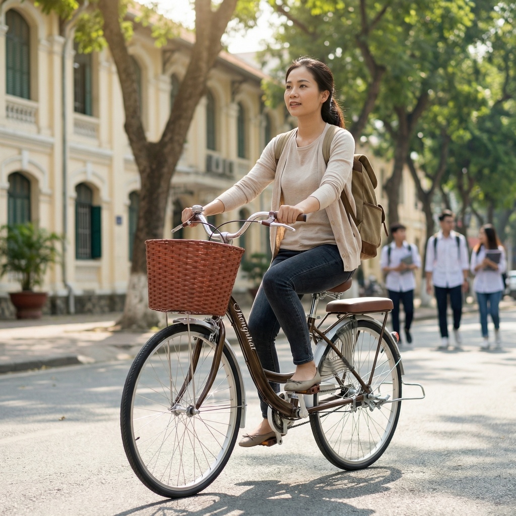 [TẶNG PHỤ KIỆN] Xe Đạp Mini Nữ Thống Nhất New 24 26 INCH Cho Học Sinh, Người Lớn Đi Làm Đi Học_thumbnail_5