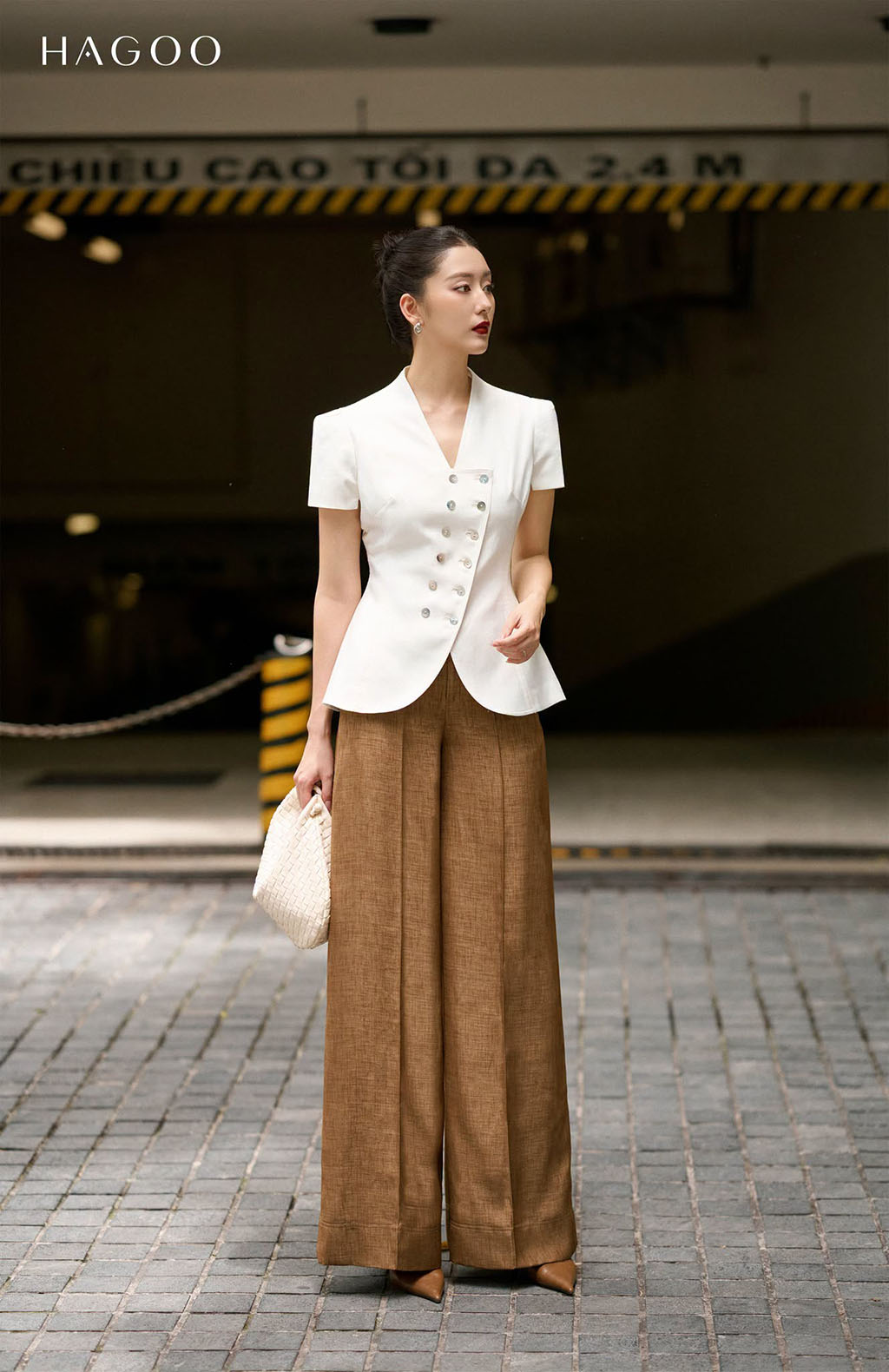 Áo ký giả tay chuông 2 hàng khuy HAGOO_thumbnail_2
