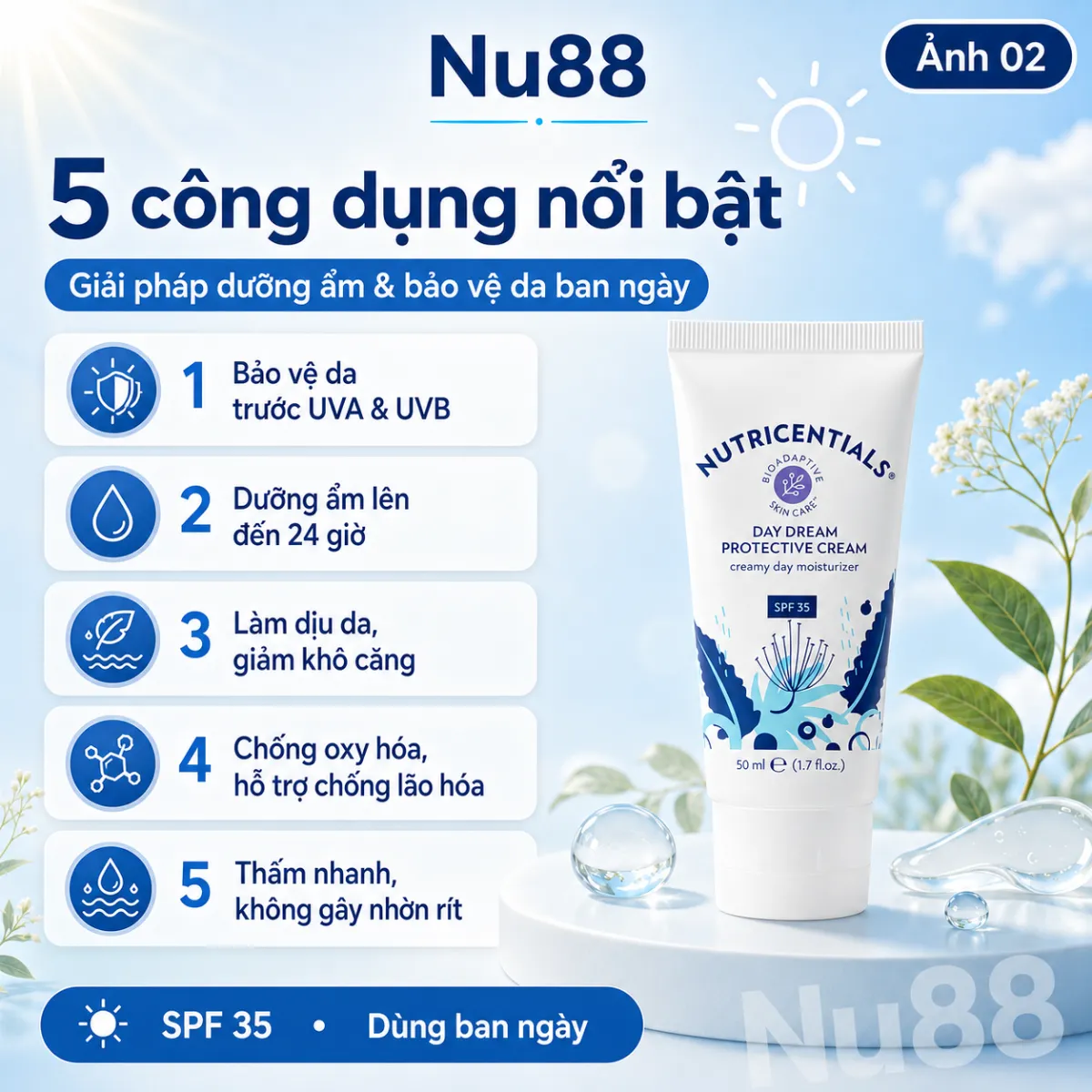 Kem Dưỡng Ẩm Ban Ngày Da Thường/ Da Khô Nutricentials Day Dream Protective Cream Creamy Day Moisturizer SPF 35_thumbnail_6