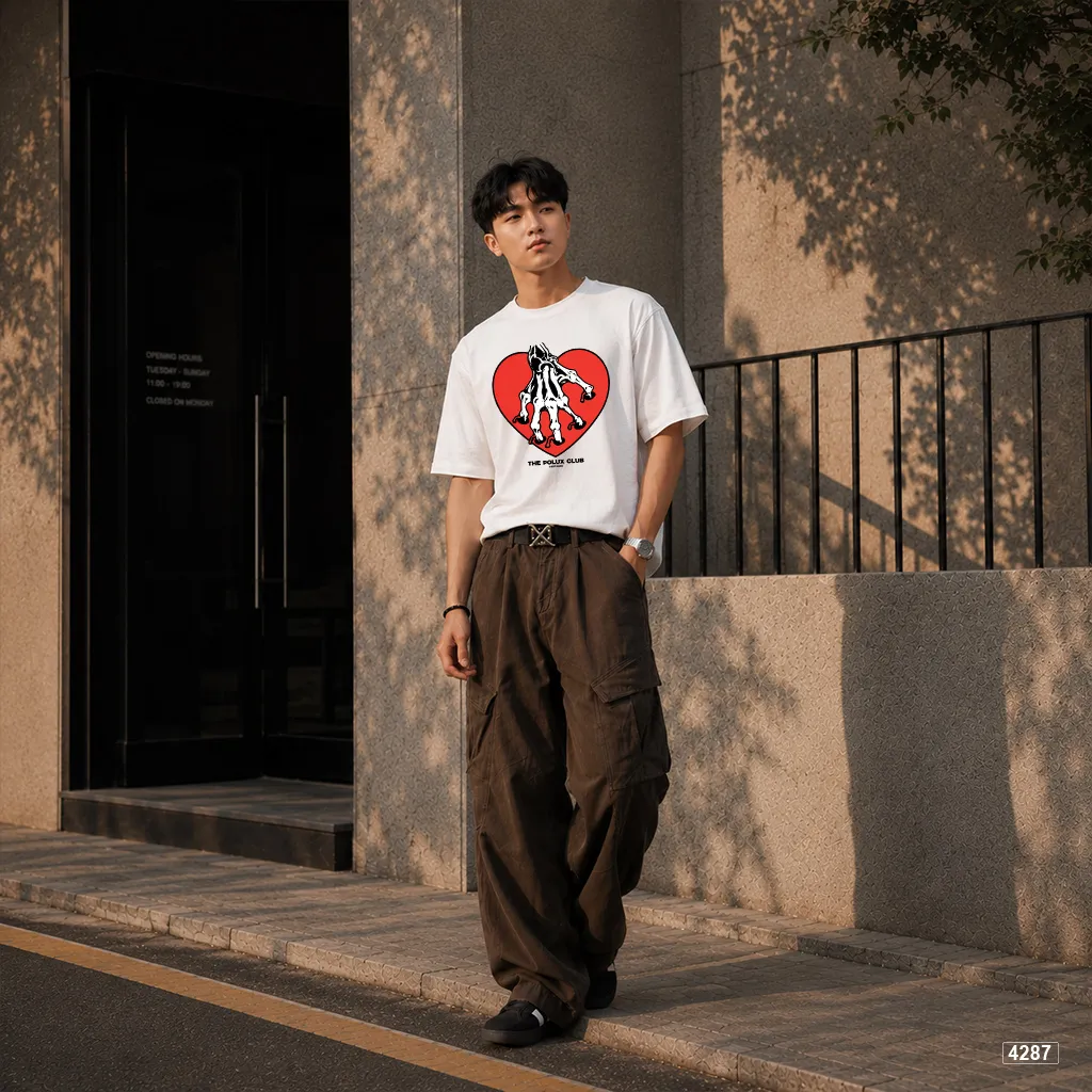 Áo thun unisex form rộng phong cách đường phố Polux 4287_thumbnail_5