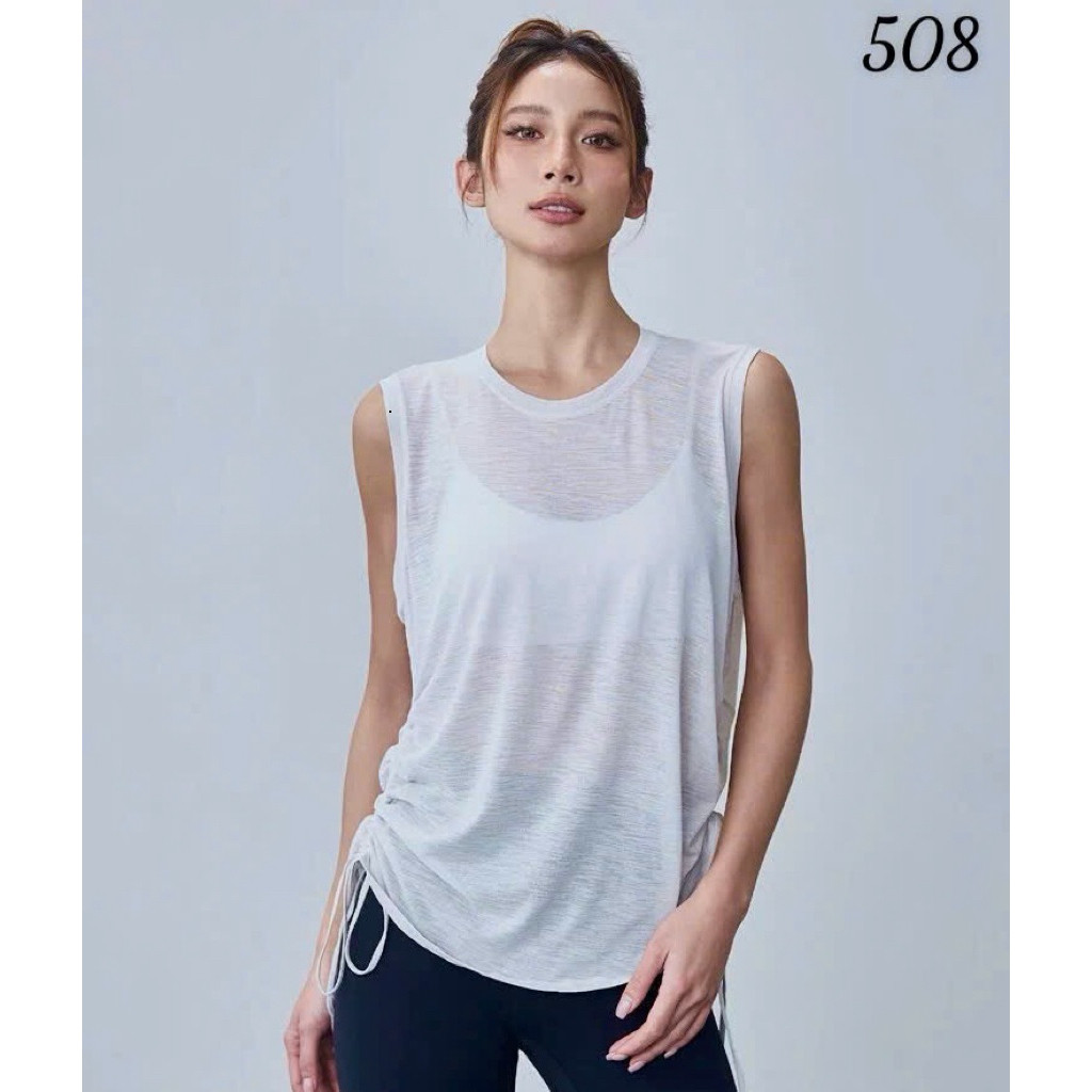 Áo Tanktop Thể Thao Nữ Ba Lỗ Rút Dây Form Rộng Vải Lưới Mè Thoáng Khí Thấm Hút Nhanh Khô_thumbnail_7
