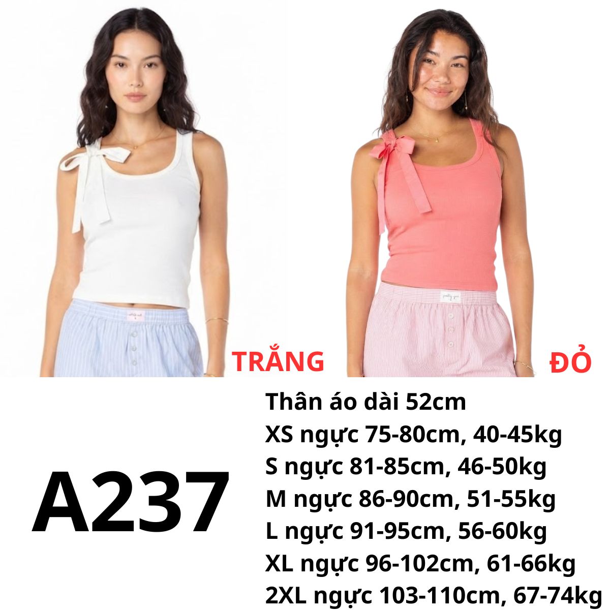 A237- Áo thun 3 lỗ cột nơ