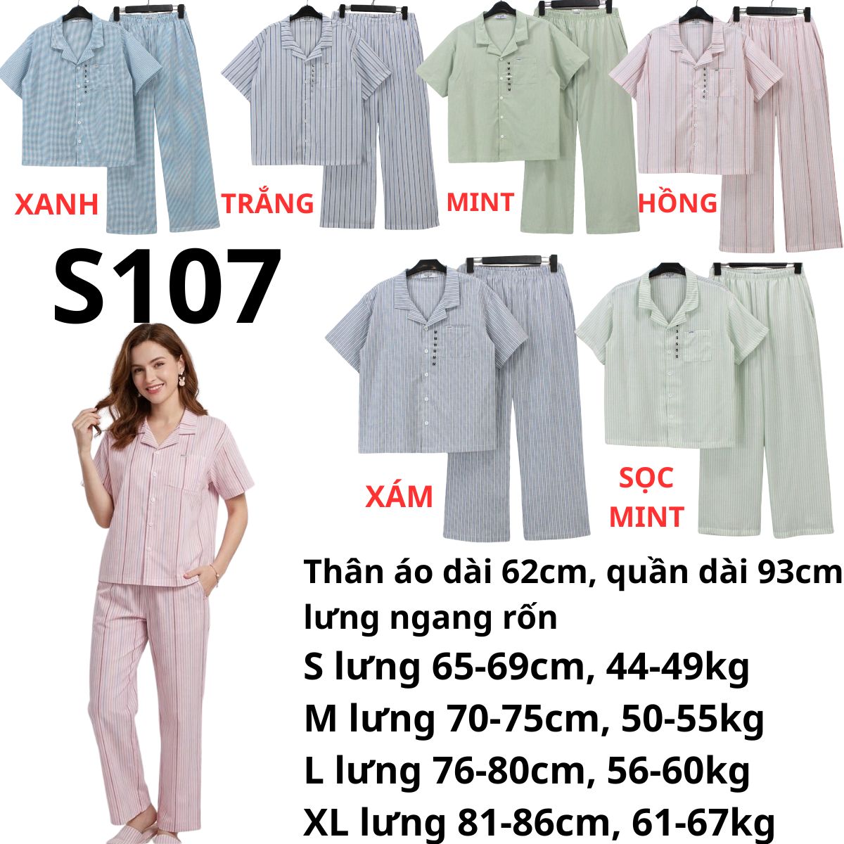 S107- Set bộ pizama dài