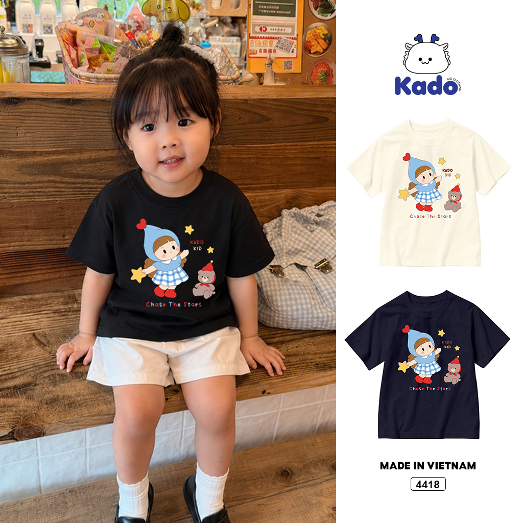 Áo thun bé gái form rộng the stars Hàn Quốc Kado 4418