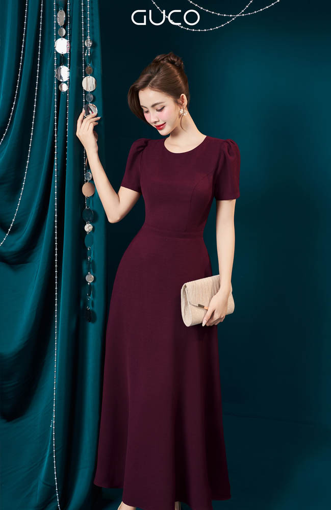 ĐẦM MIDI CỔ TRÒN - ĐỎ ĐÔ_thumbnail_2