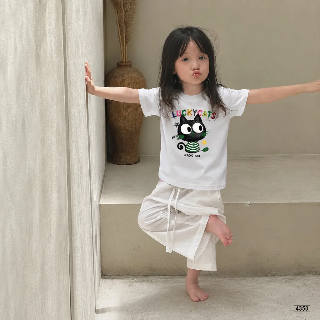 Áo thun bé trai bé gái form rộng Lucky Cats Kado 4350_thumbnail_5