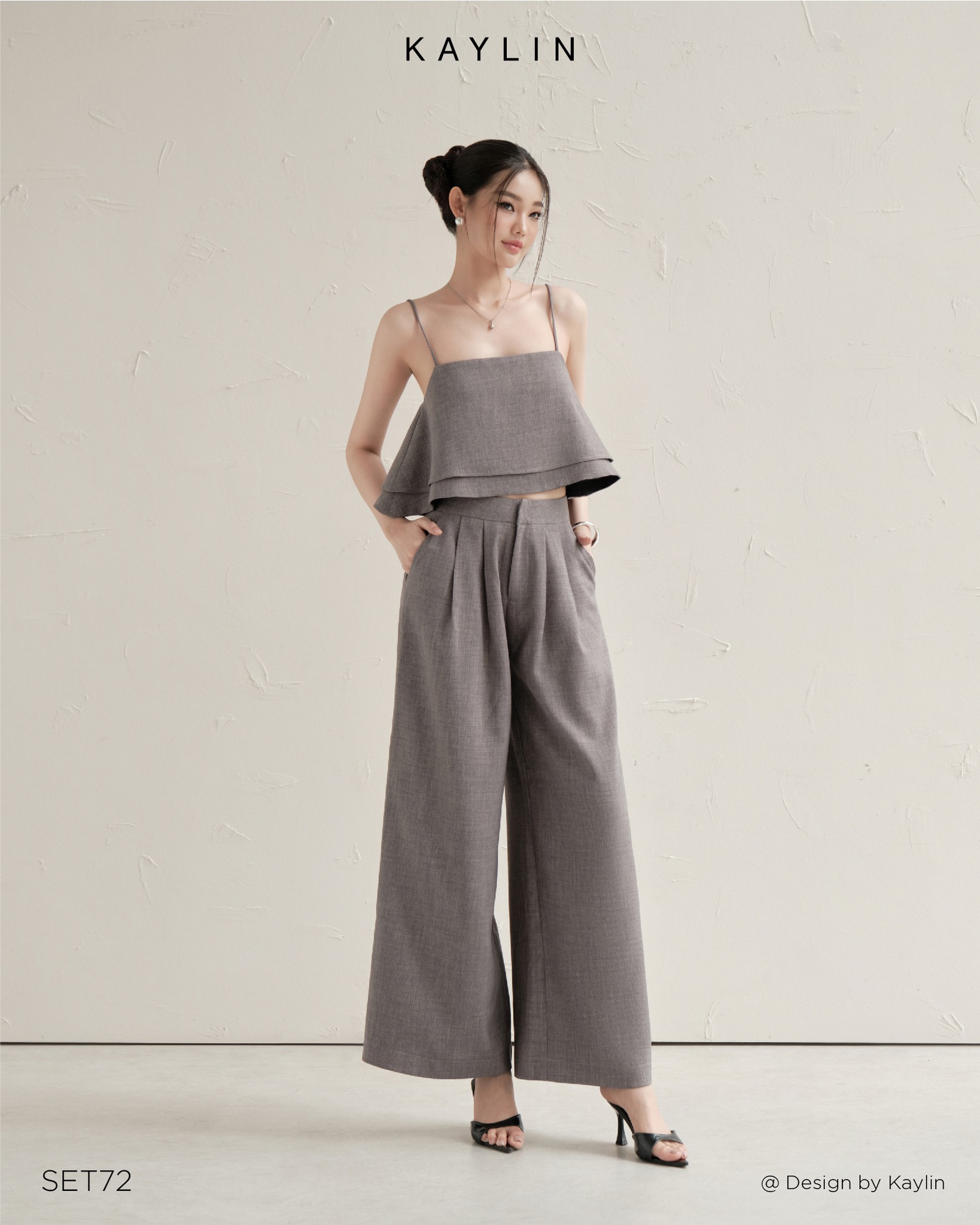 Set Áo Peplum Phối Quần Suông KAYLIN  Pants Set