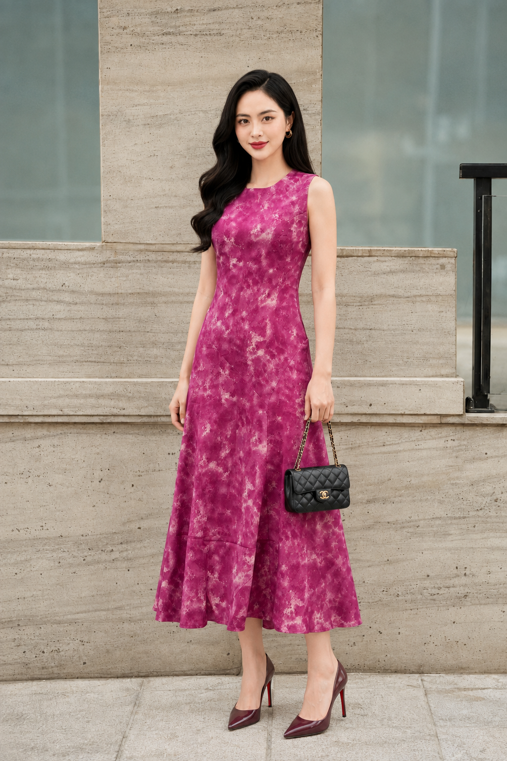 LV0407 - VÁY HỒNG