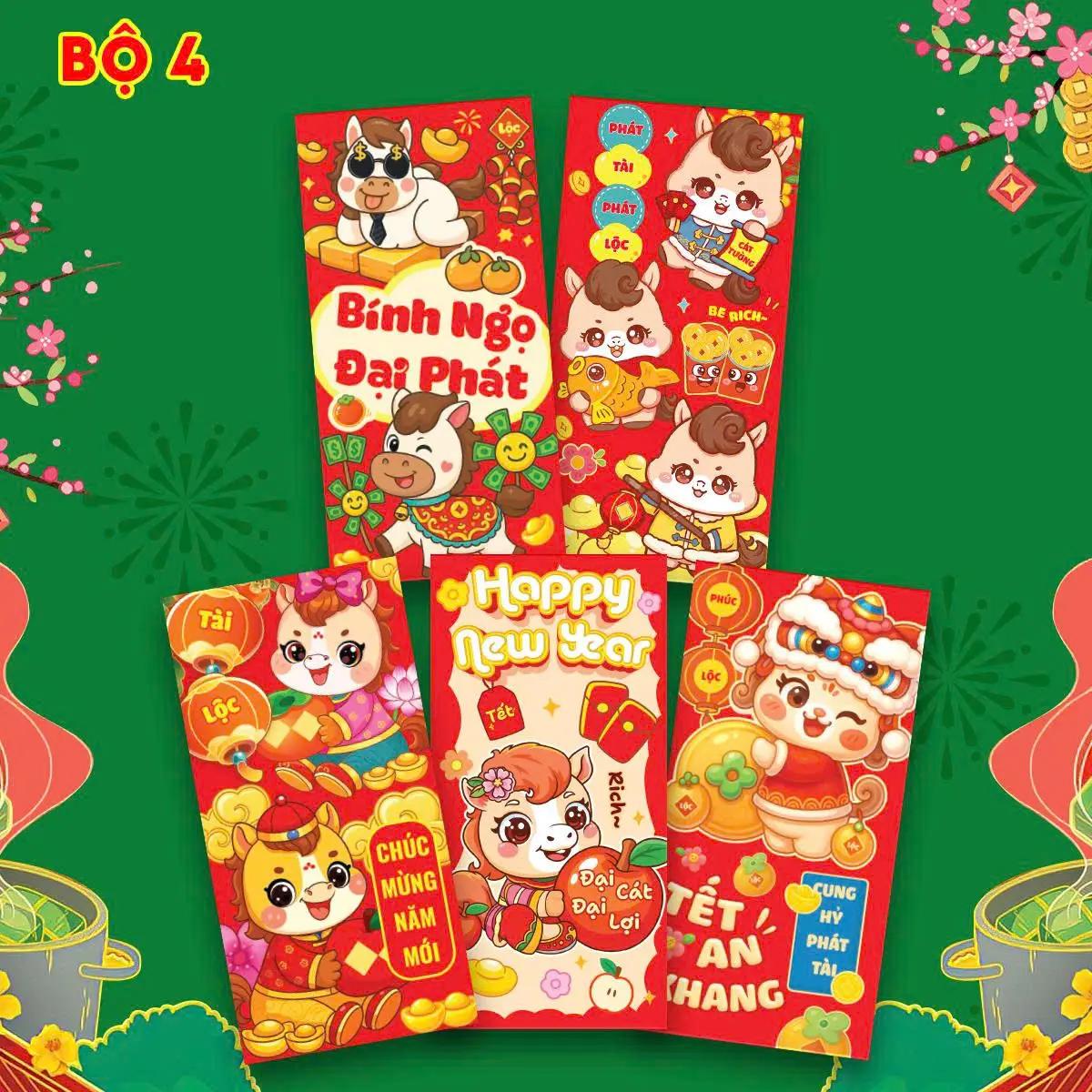 Bao lì ẋì xếp 2 ngăn, 6 ngăn, 10 ngăn độc đáo xuân Bính Ngọ Tết 2026 giấy đỏ cao cấp_thumbnail_23