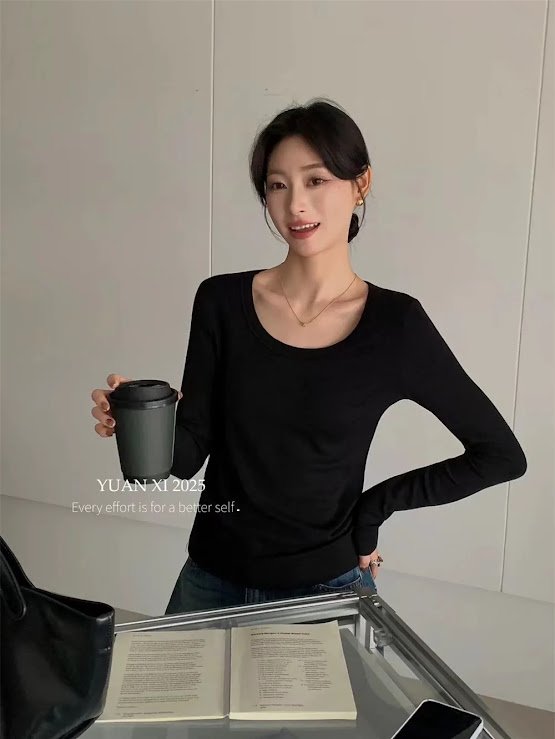 Lucas - Áo thun cổ tròn trơn basic dài tay_thumbnail_1