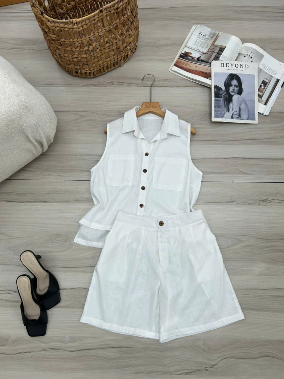 Bộ linen bột đùi áo sơ mi sát nách 2 túi lệch tà_thumbnail_16