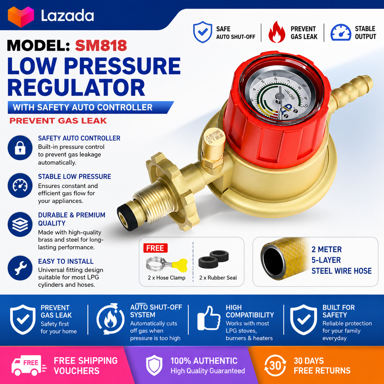 Low Pressure Regulator with Safety  Auto Controller