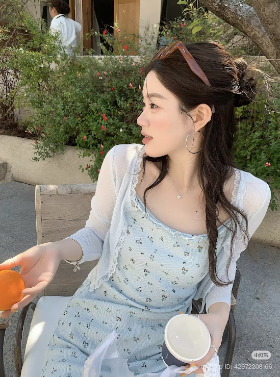 Lucas - set váy thun hoa nhí 2 dây dáng dài + áo cardigan_thumbnail_1