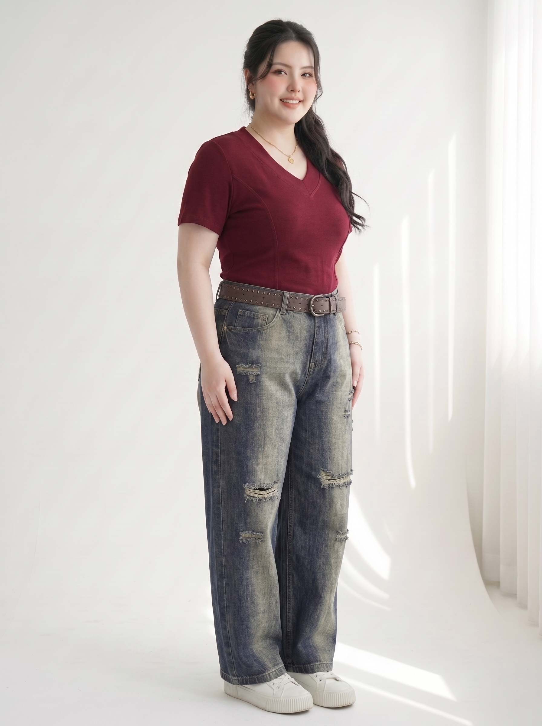 Quần Jean Boy Thụng Túi Hộp Thêu Bigsize Dáng Rộng - Xanh Đậm, Xanh Nhạt - Vừa 55–90kg - T-QJ627_thumbnail_1