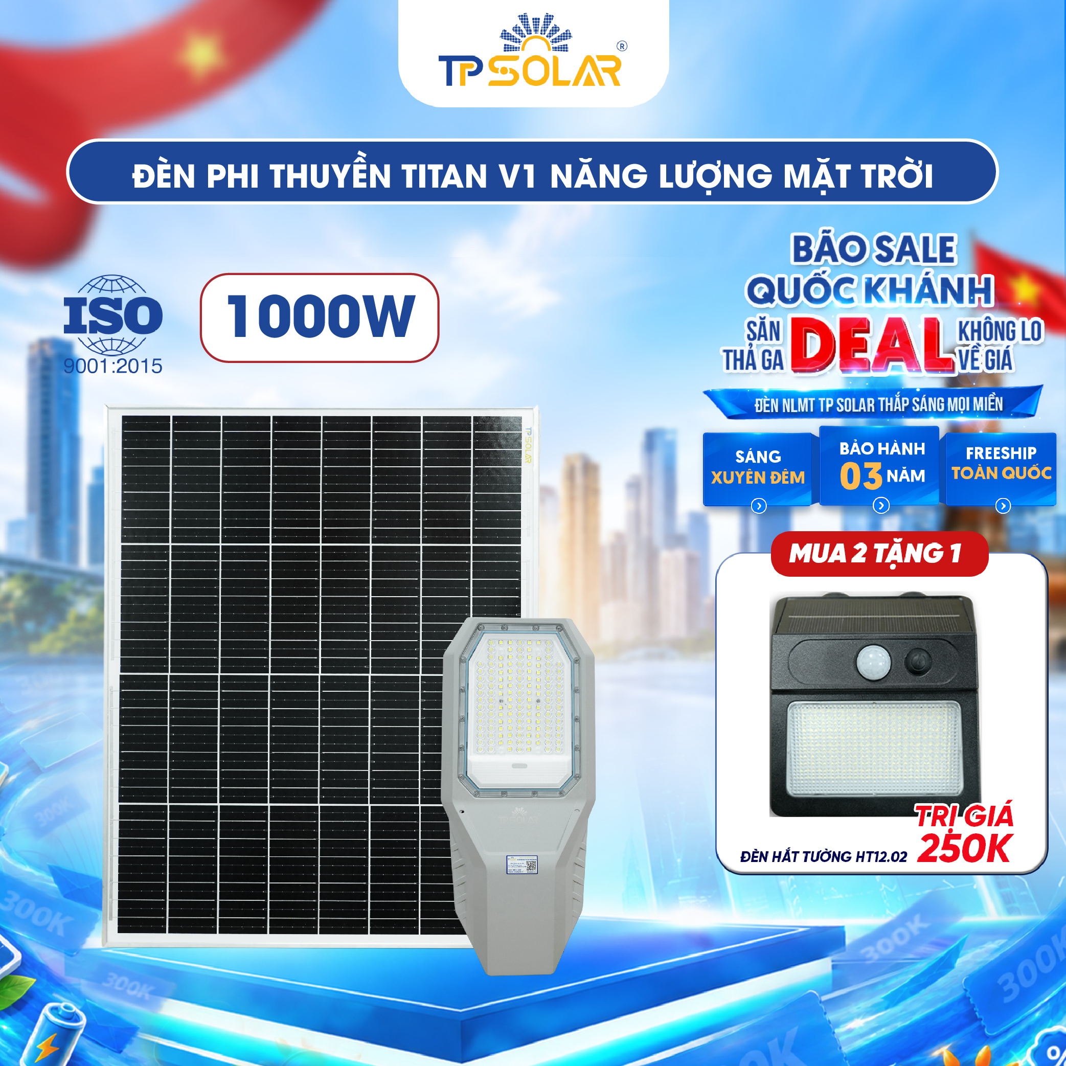 Đèn phi thuyền TITAN V1 năng lượng mặt trời TP SOLAR PRO PT21
