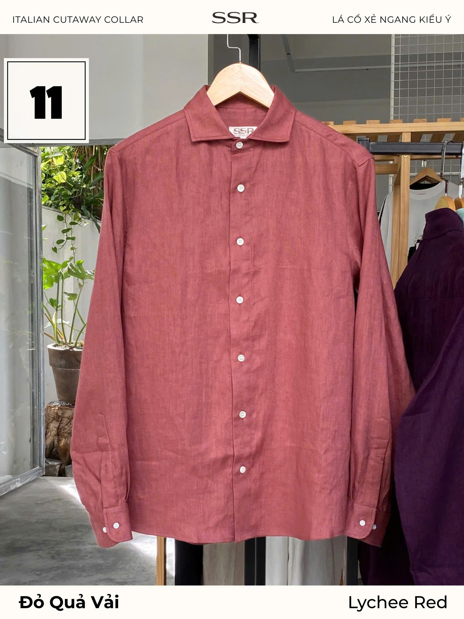 SSR - SƠ MI TAY DÀI - CỔ Ý CUTAWAY - Vạt Bầu - 100% LINEN_thumbnail_12