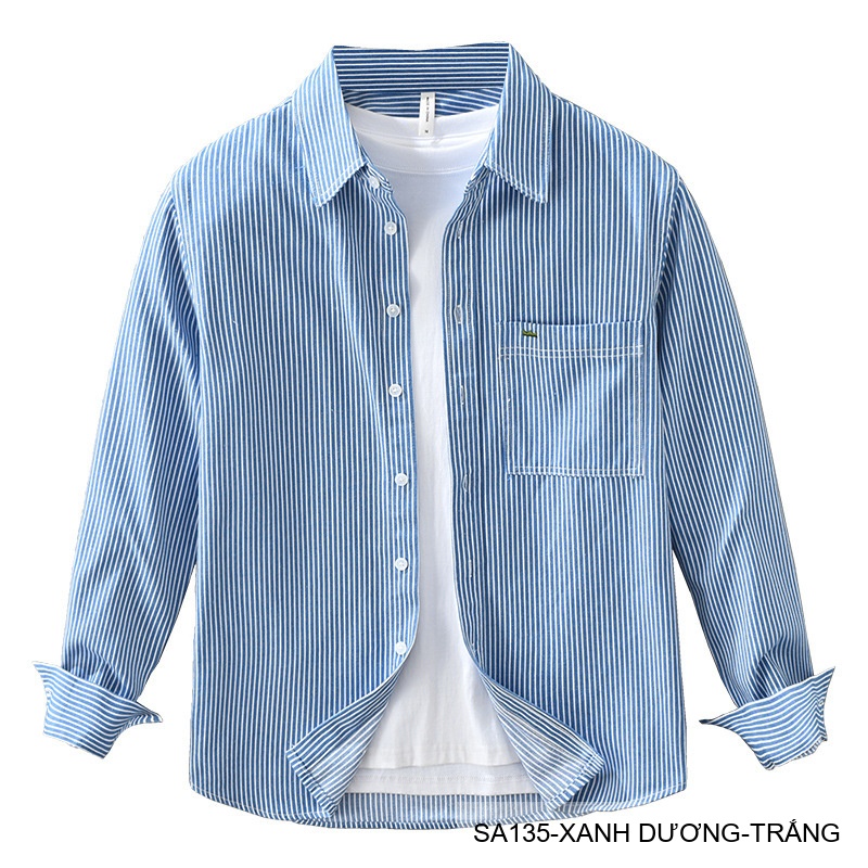 SA135 - Áo Sơ Mi Nam Dài Tay Phong Cách Nhật Bản Chất Cotton Thoáng Mát_thumbnail_8