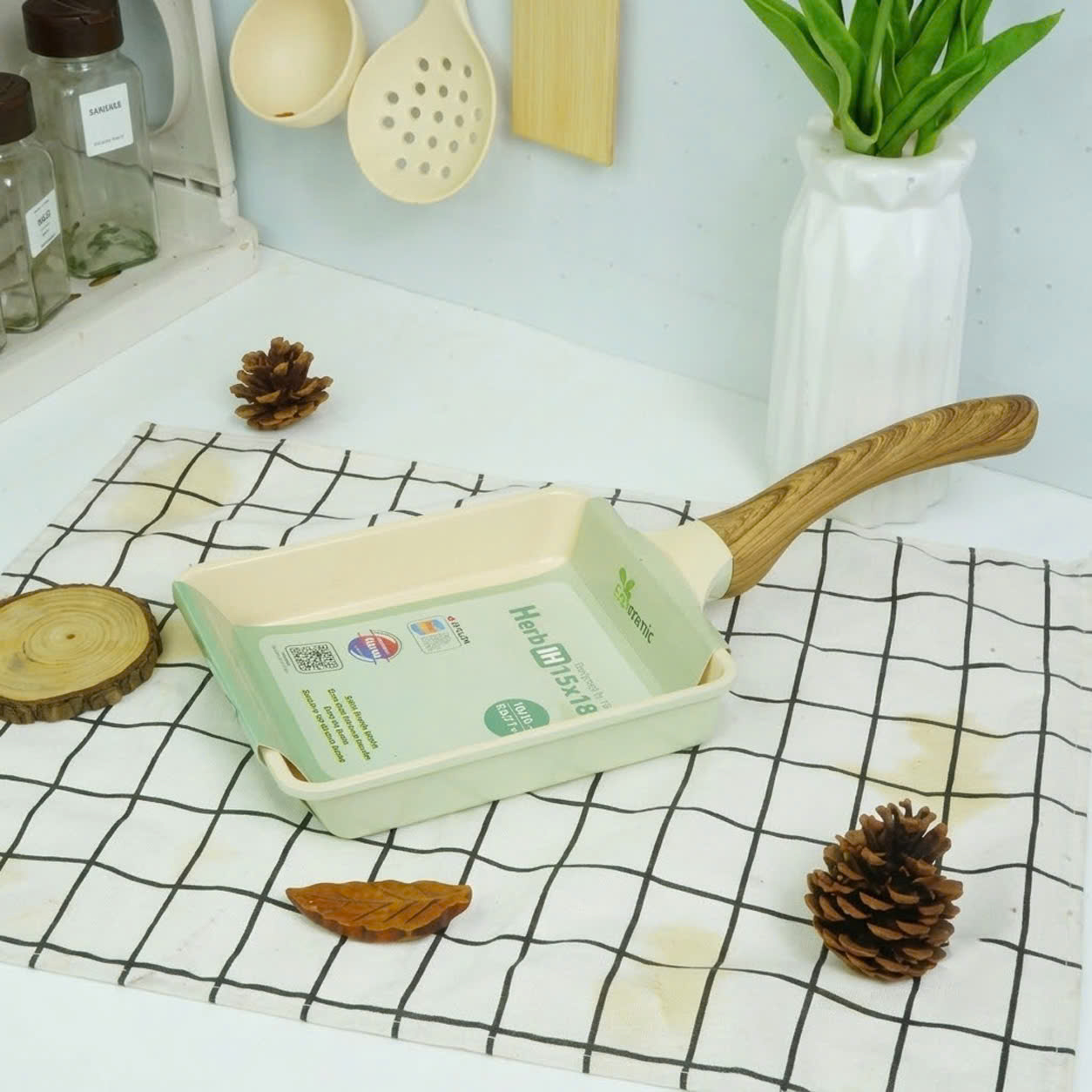 CHẢO VUÔNG Vân Đá ĐÁY TỪ 15*18CM EHV-1518IH ECORAMIC_thumbnail_1