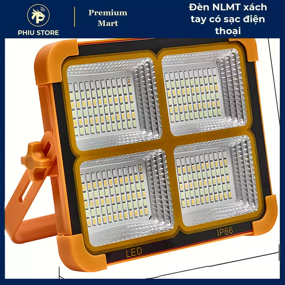 Đèn năng lượng mặt trời xách tay - đèn pha sạc tích điện, đèn LED sạc năng lượng mặt trời