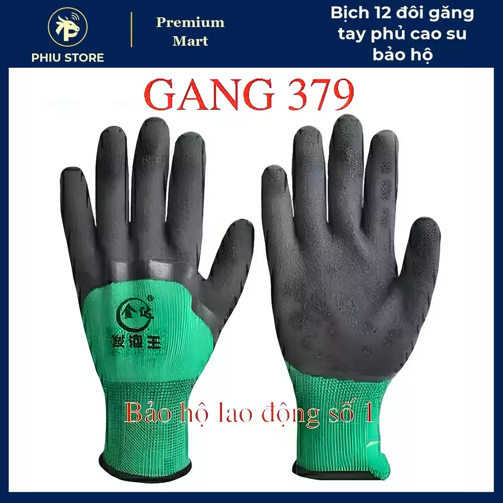 Combo Sân Vườn Xanh 4 Món - Bịch 12 đôi găng tay phủ cao su