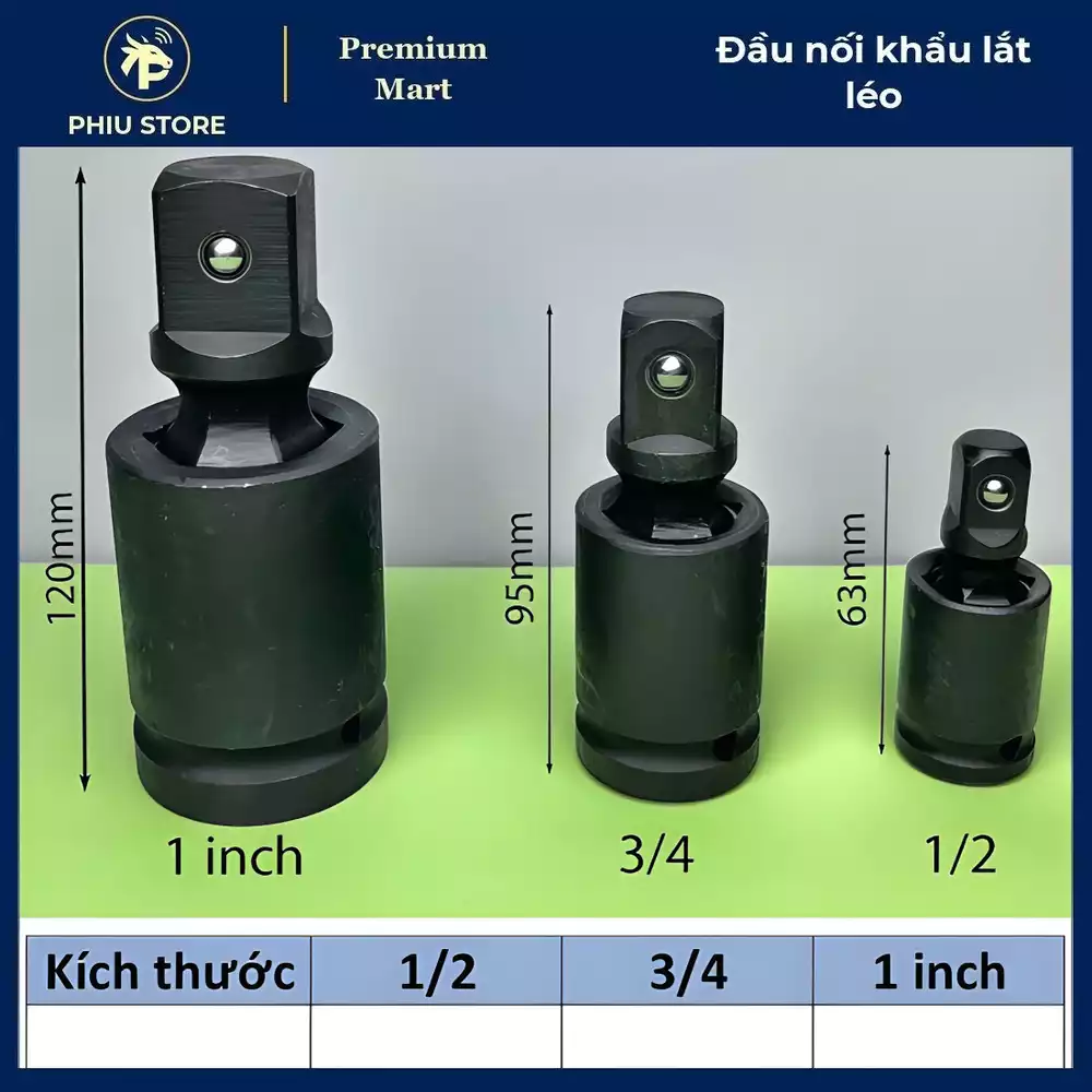 Đầu nối lắc léo - đầu khẩu lắc léo, đầu lắc léo 1/2