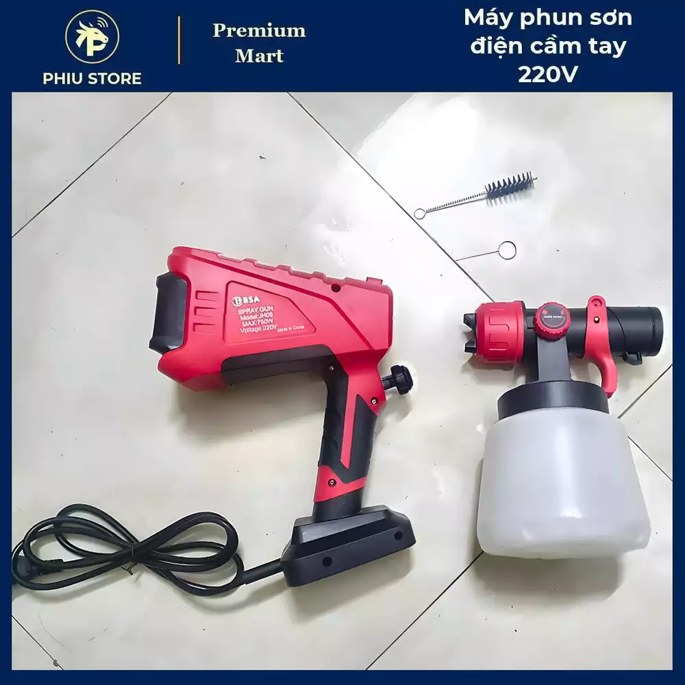 Máy phun sơn điện cầm tay - máy phun sơn 220V, súng phun sơn chạy điện