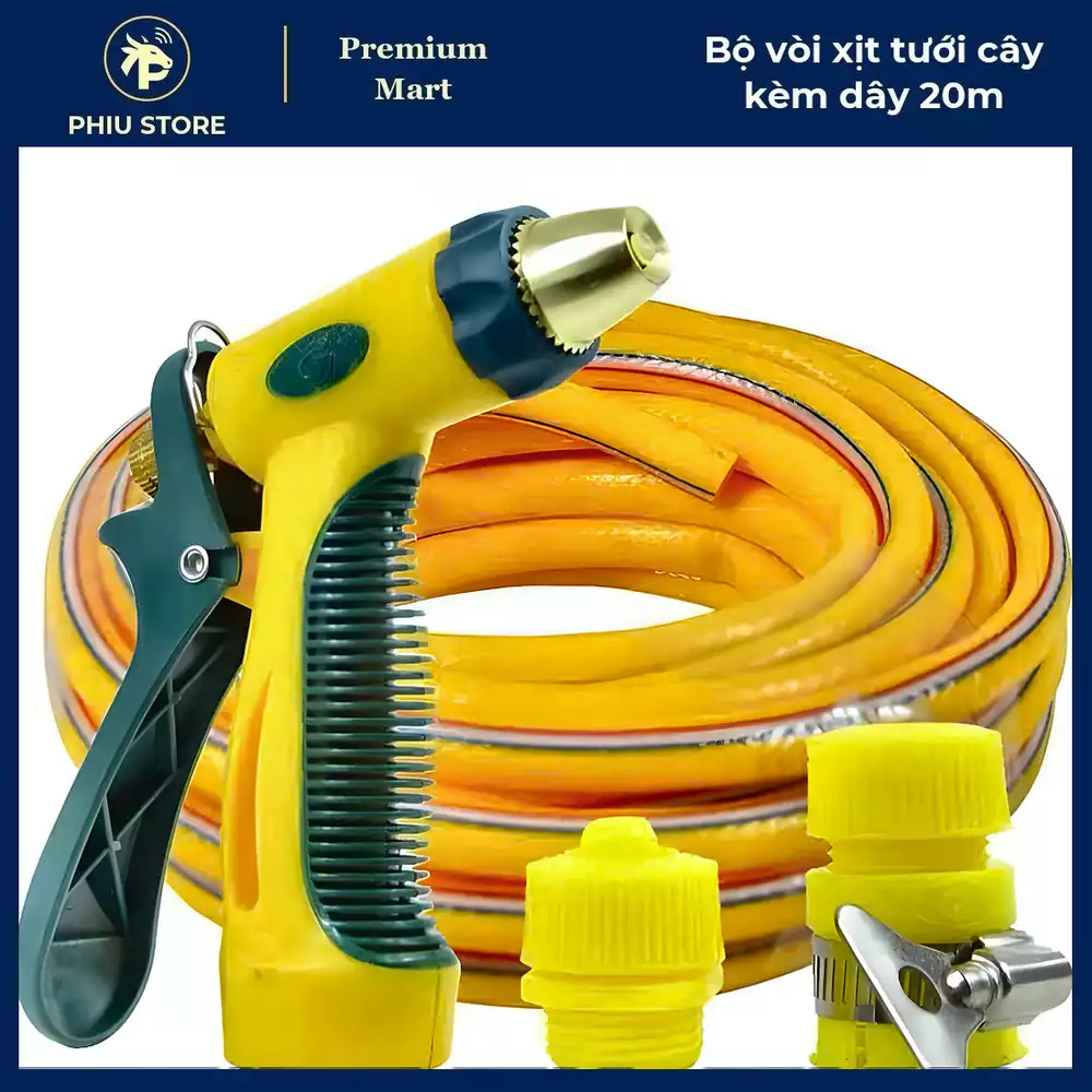 Combo Sân Vườn Xanh 4 Món - Bộ vòi xịt tưới cây kèm dây 20m