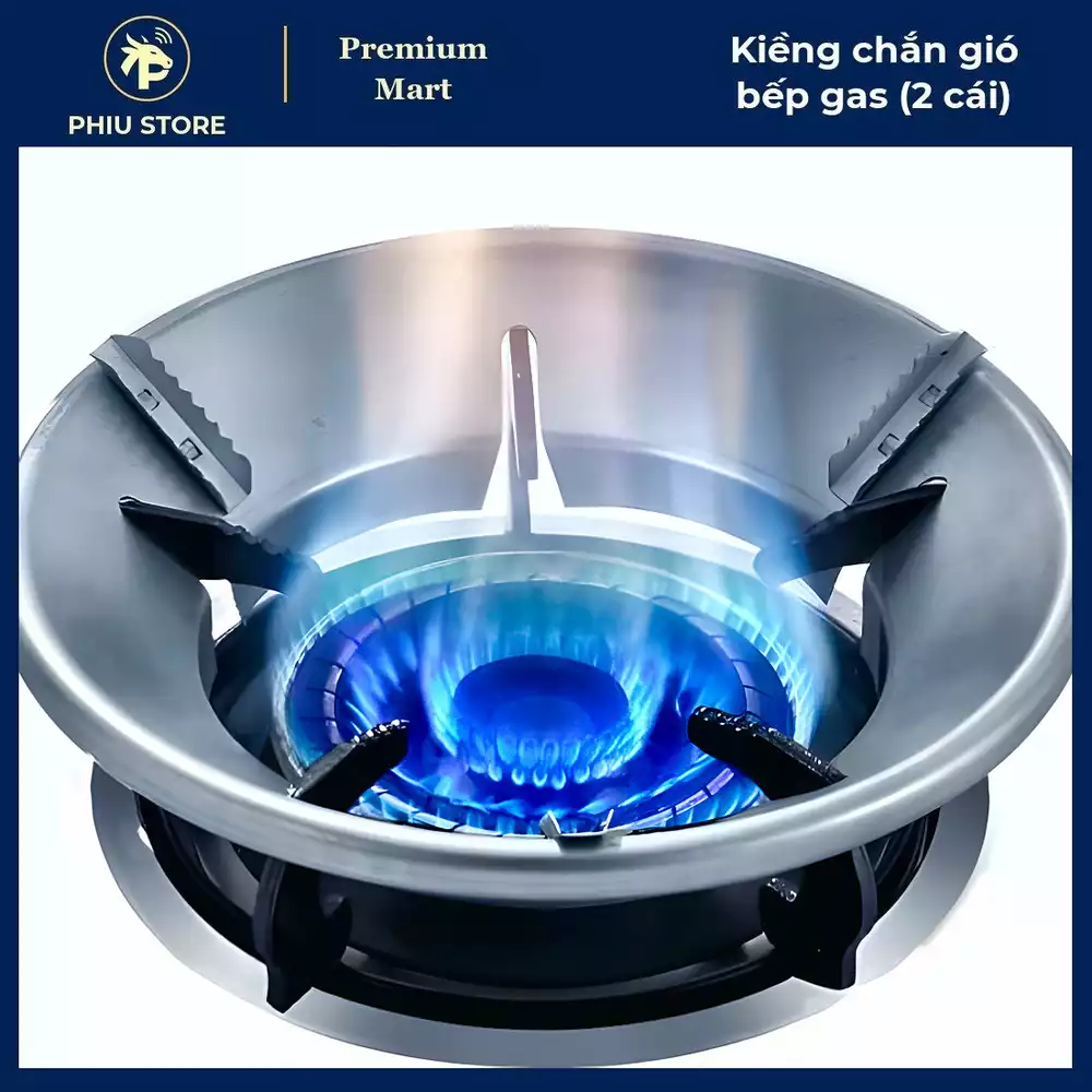 Combo Bếp Gọn Nhà Sạch 4 Món - Kiềng chắn gió bếp gas (2 cái)