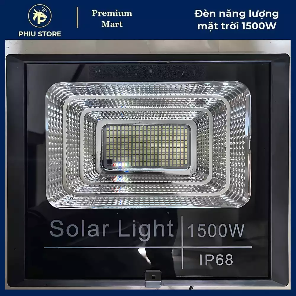 Đèn năng lượng mặt trời - đèn pha năng lượng mặt trời 1500W, đèn NLMT có điều khiển