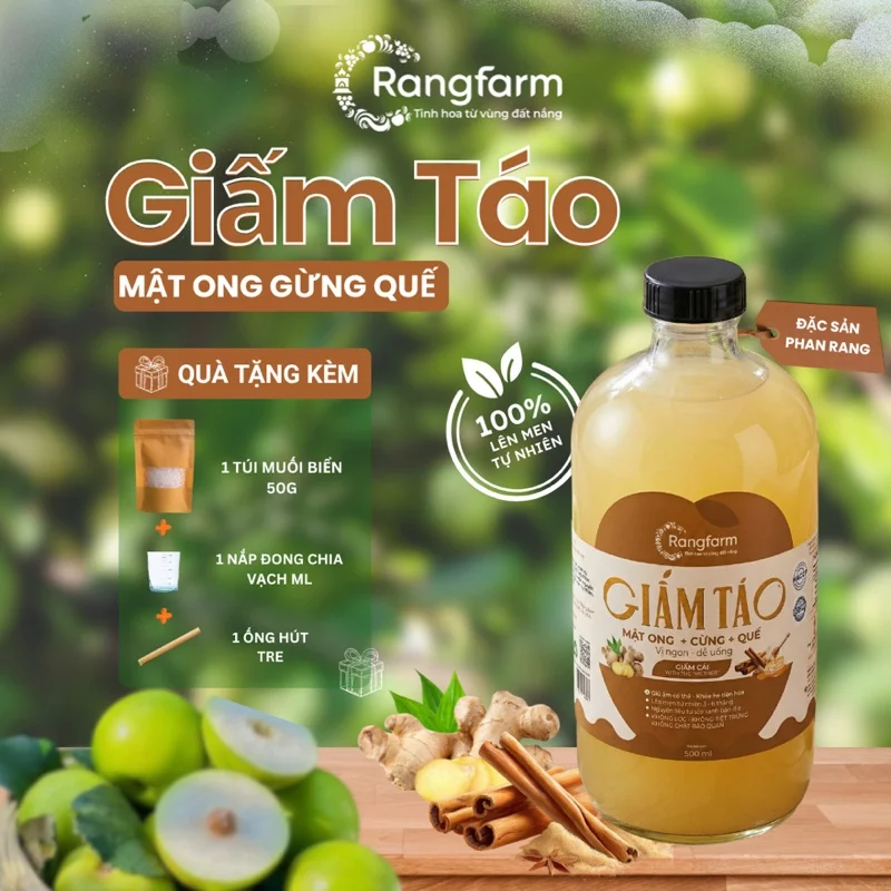 Giấm táo gừng quế mật ong