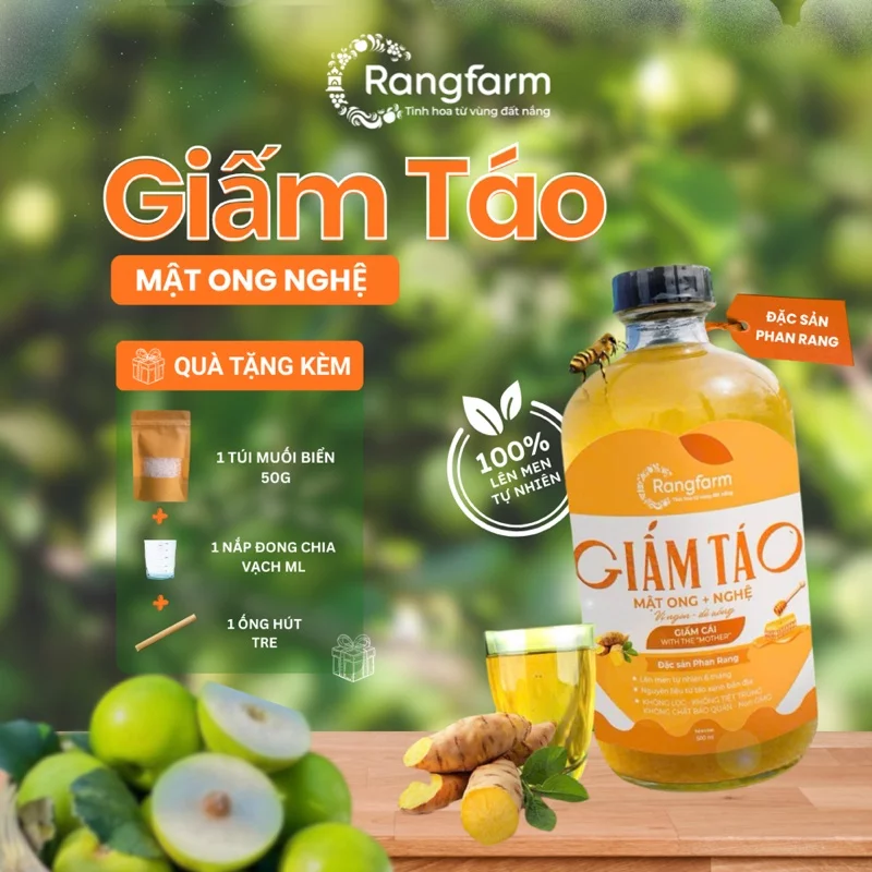 Giấm táo nghệ mật ong