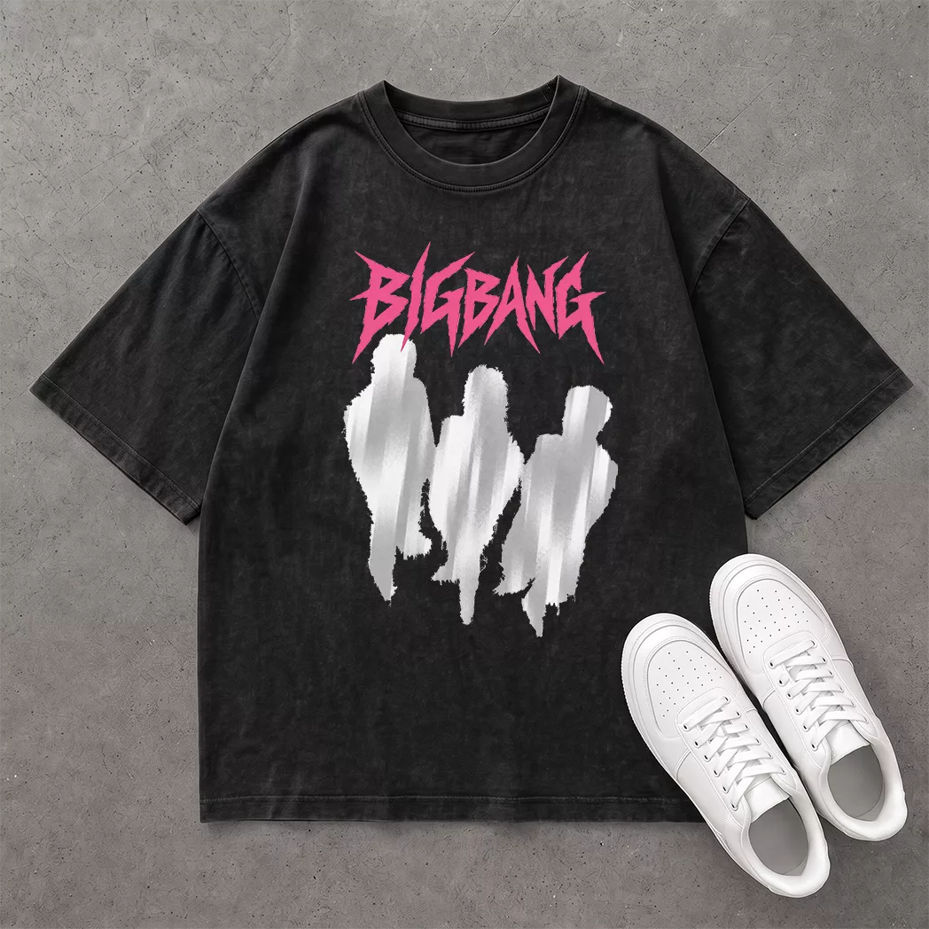 Áo BIGBANG Rock Chữ Hồng - Tee Oversized