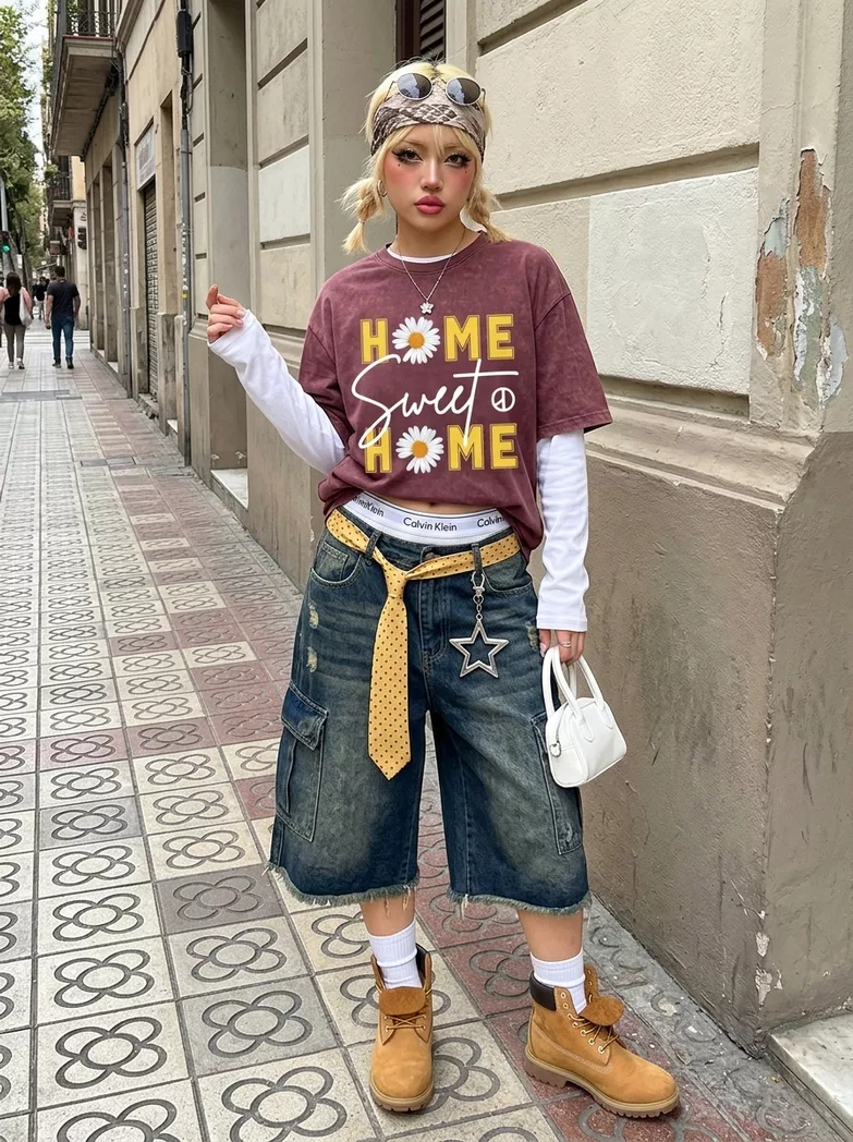 Áo Home Sweet Home Hoa Cúc - Tee Oversized - ảnh thứ 2