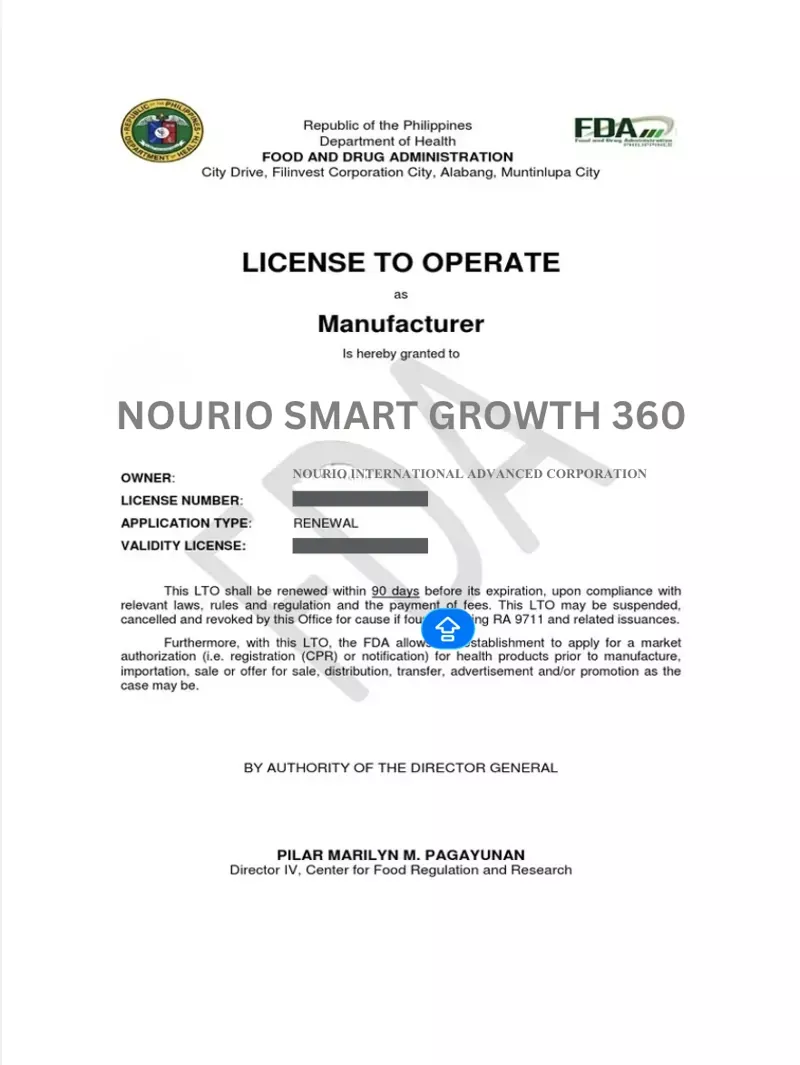 Nourio FDA License to Operate