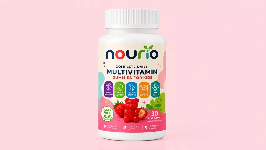 Nourio bottle and gummies
