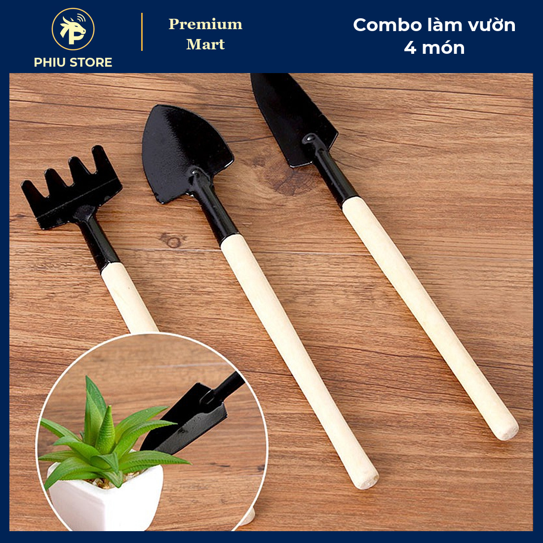 Combo Làm Vườn Ban Công 4 Món: Xẻng Không Gỉ, Bộ 3 Dụng Cụ Mini, Găng Tay Làm Vườn, Đầu Vòi Phun Sương - PHIU STORE_thumbnail_7