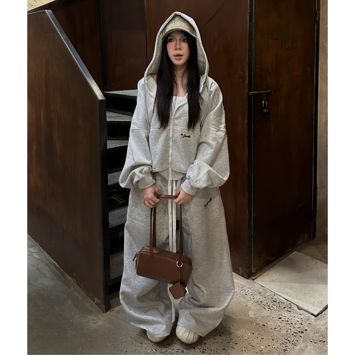 Set Bộ Nỉ Áo Hoodie Zip Soulmate GUPO Form Boxy Quần Dài Form Rộng Unisex Local Brand - SETNI