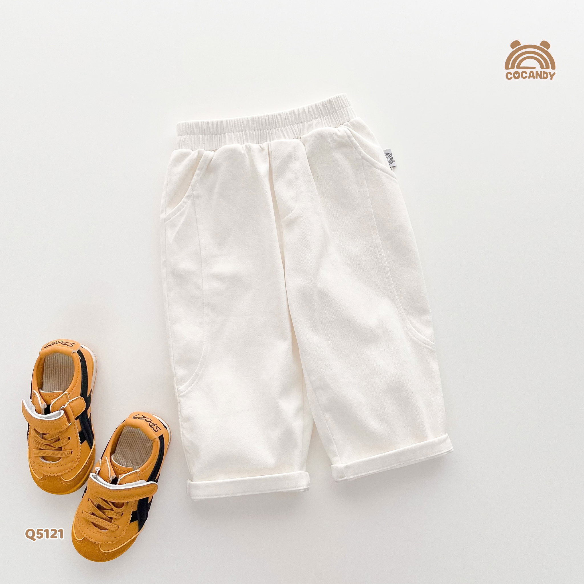 Quần dài kaki TRẮNG túi hộp kiểu