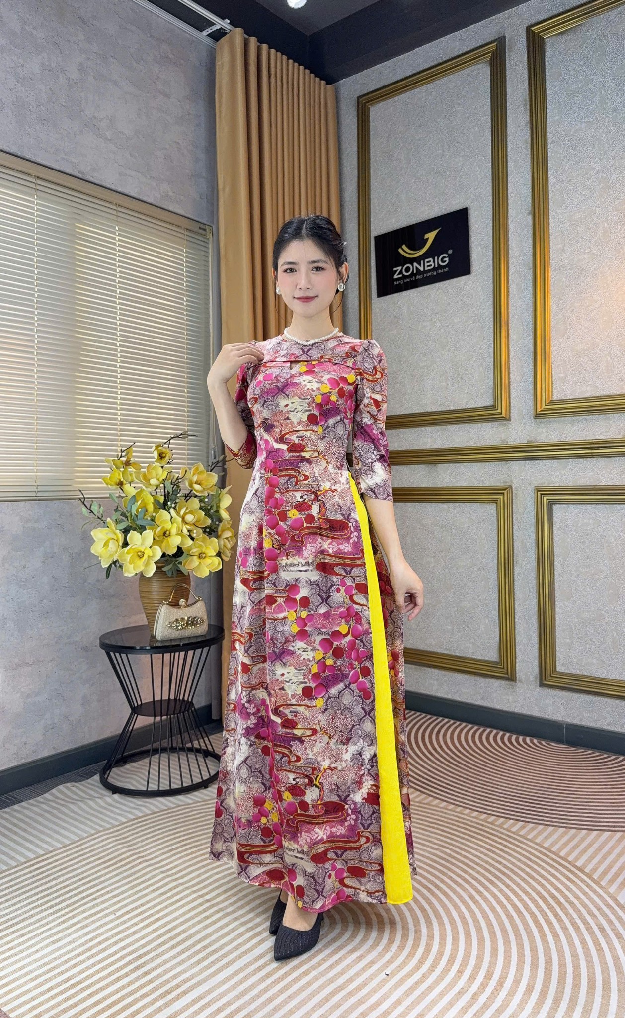 Đầm giả áo dài - Y2236 - Thương hiệu ZONBIG