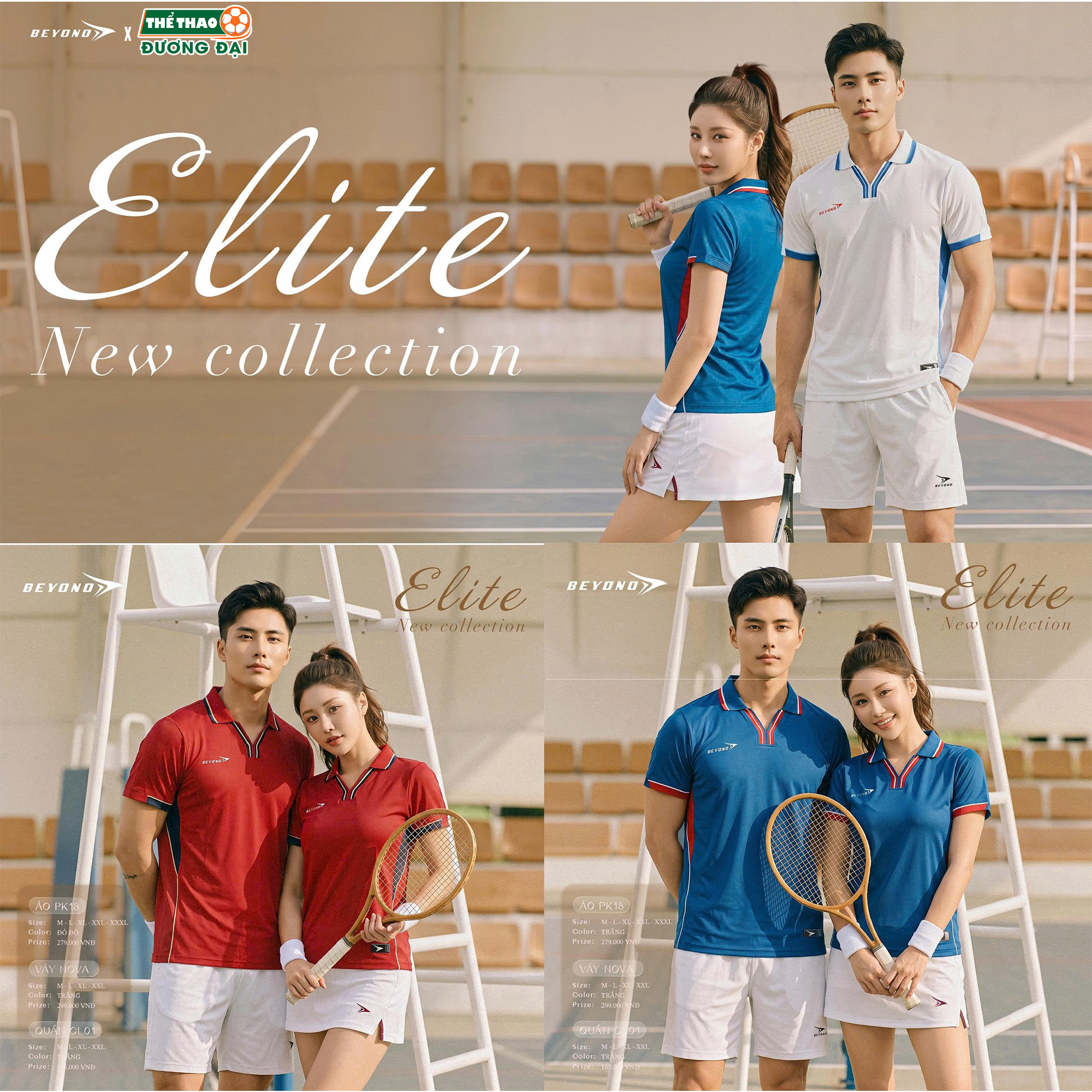 Áo Thể Thao Cổ Polo Beyono Elite PK18 Vải B-Airweave Thoáng Khí Thể Thao Đương Đại