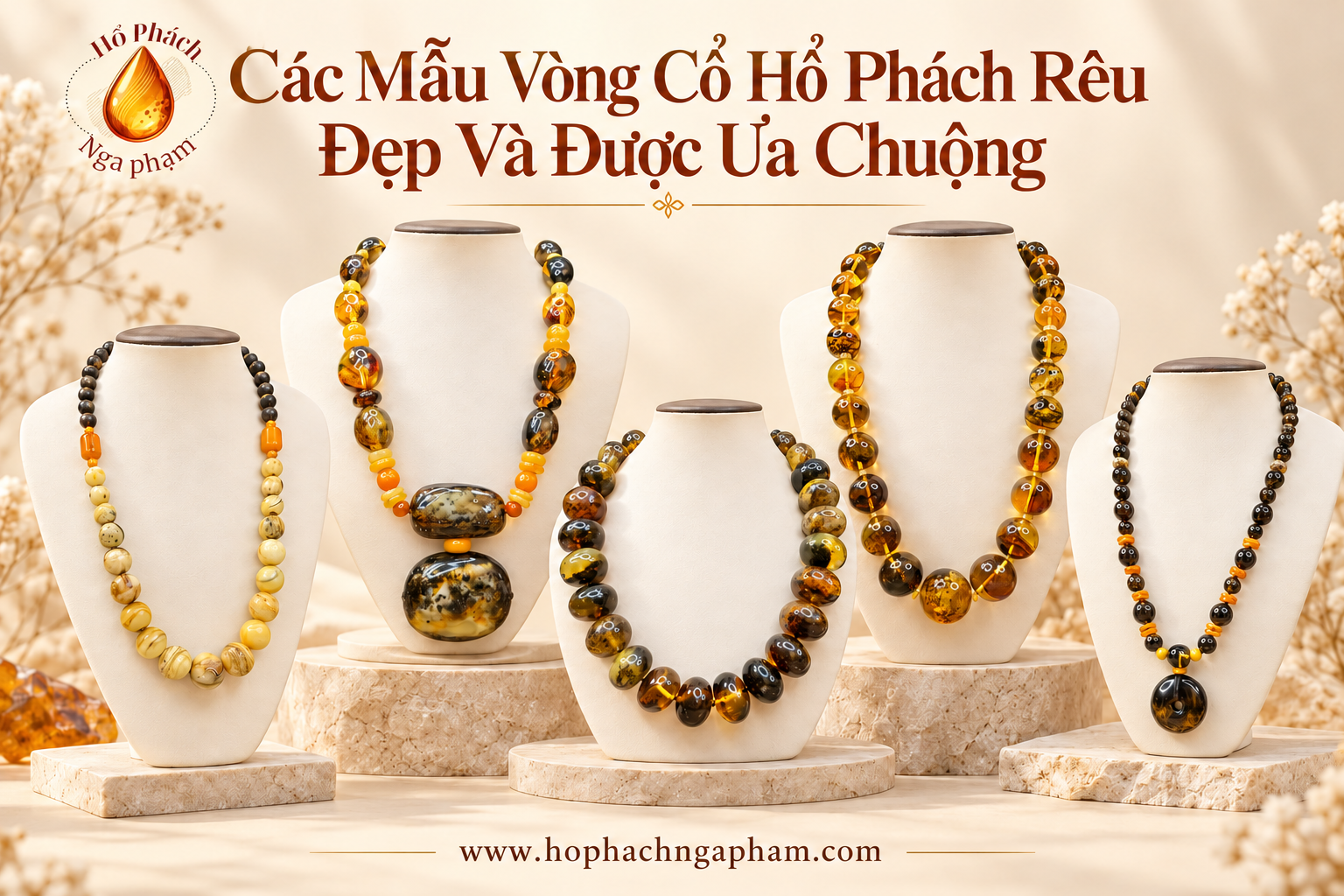 Các Mẫu Vòng Cổ Hổ Phách Rêu Đẹp Và Được Ưa Chuộng